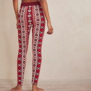 Red Free People Nordic Fair Isle Holiday Sweater Knit Leggings Large